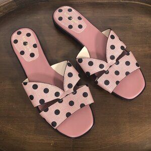 Kate Spade New York Women's Pink and Black Sandals 9.5 Summer Girly Romantic